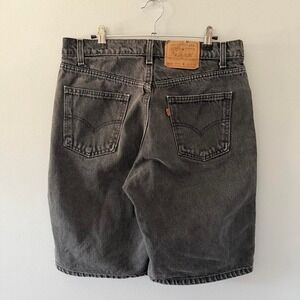 Vintage Men's Levi's Orange Tabs 550 Relaxed Fit Black Wash 34 Waist Shorts